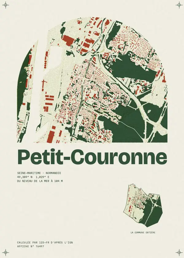 Affiche de Petit-Couronne, calculée par 123-fr d'après l'IGN