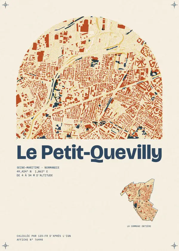 Affiche de Le Petit-Quevilly, calculée par 123-fr d'après l'IGN