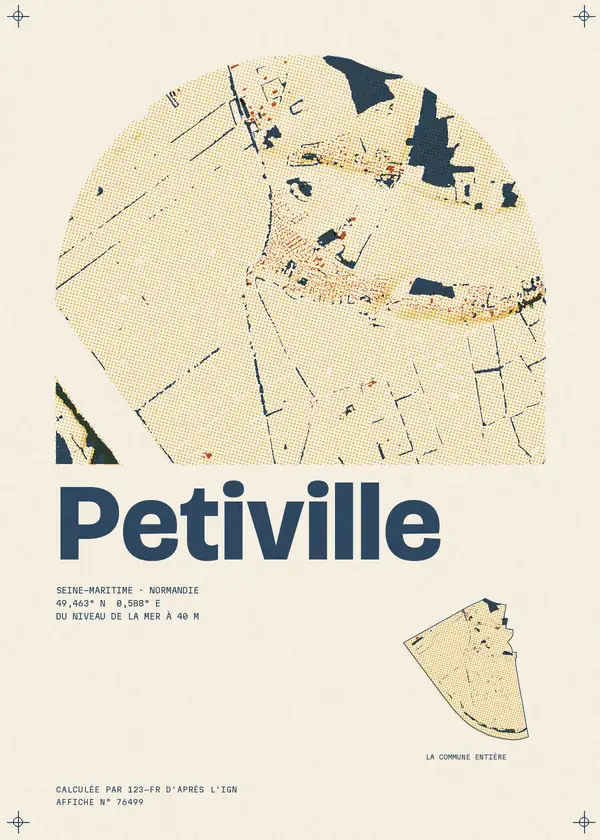 Affiche de Petiville, calculée par 123-fr d'après l'IGN