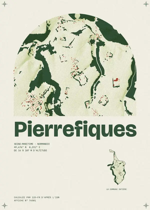 Affiche de Pierrefiques, calculée par 123-fr d'après l'IGN