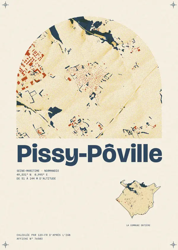 Affiche de Pissy-Pôville, calculée par 123-fr d'après l'IGN