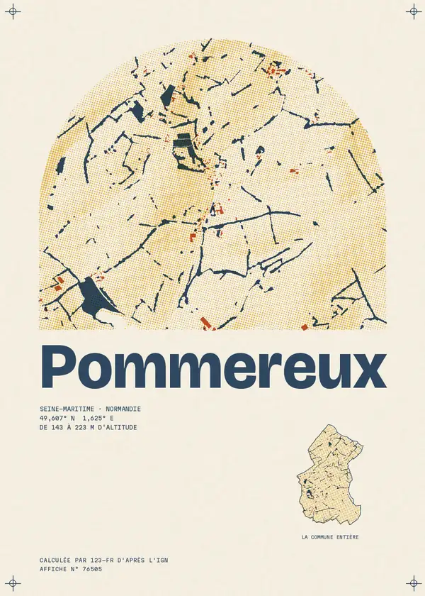 Affiche de Pommereux, calculée par 123-fr d'après l'IGN