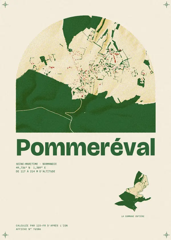 Affiche de Pommeréval, calculée par 123-fr d'après l'IGN