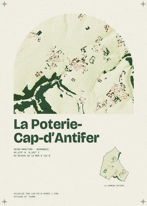Affiche de La Poterie-Cap-d'Antifer, calculée par 123-fr d'après l'IGN
