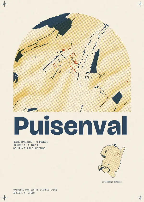 Affiche de Puisenval, calculée par 123-fr d'après l'IGN