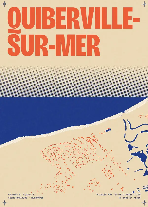 Affiche de Quiberville-sur-Mer, calculée par 123-fr d'après l'IGN