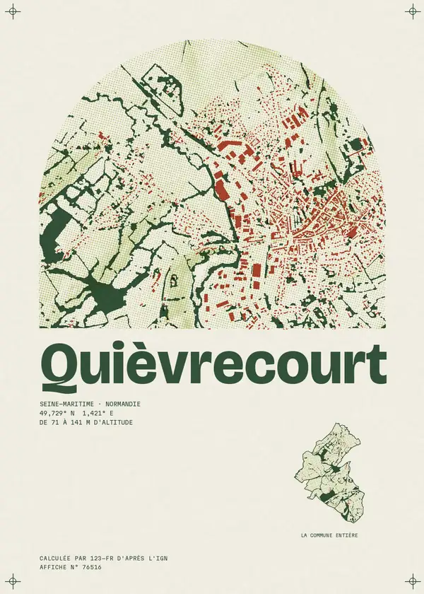 Affiche de Quièvrecourt, calculée par 123-fr d'après l'IGN