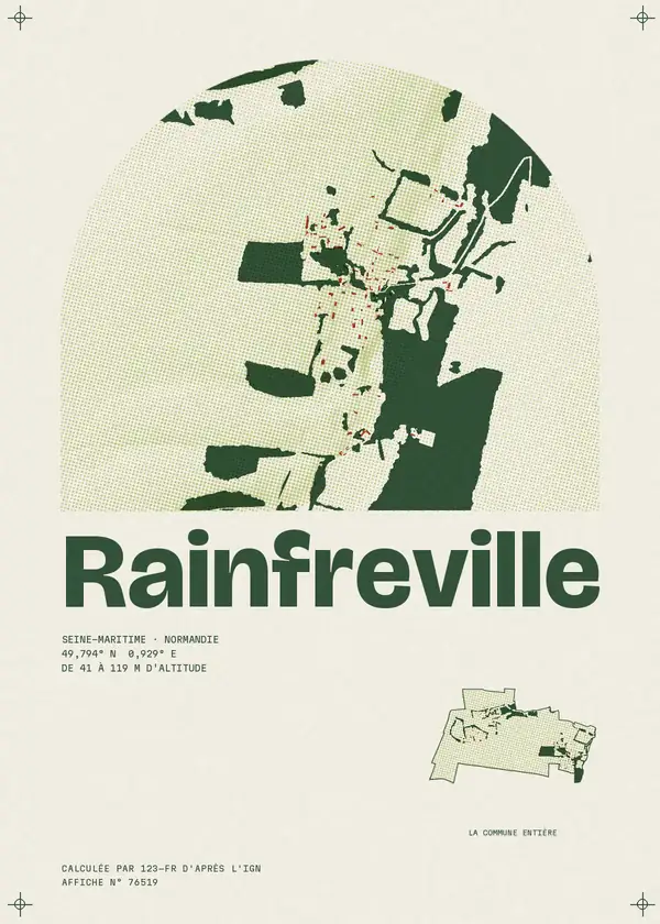Affiche de Rainfreville, calculée par 123-fr d'après l'IGN