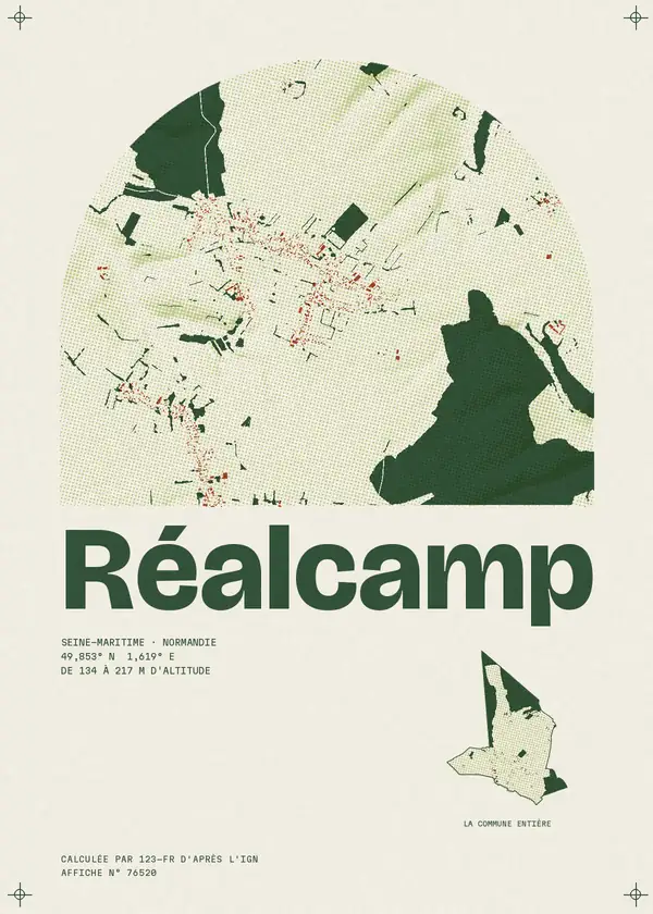 Affiche de Réalcamp, calculée par 123-fr d'après l'IGN