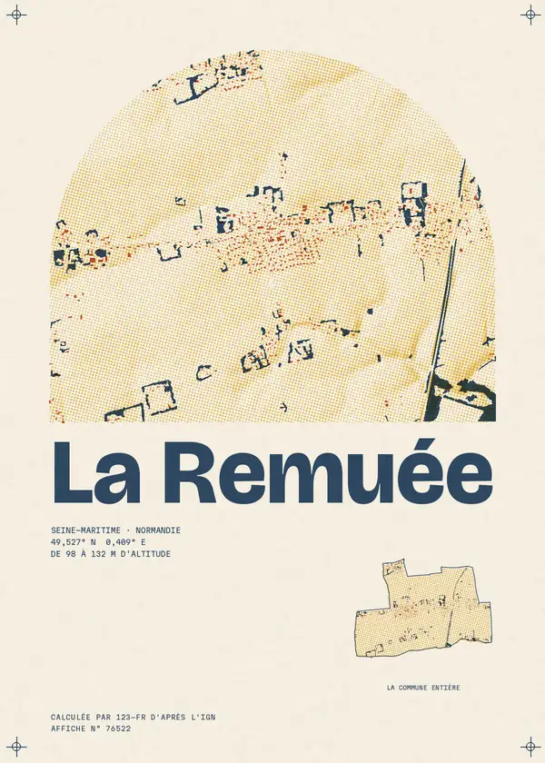 Affiche de La Remuée, calculée par 123-fr d'après l'IGN