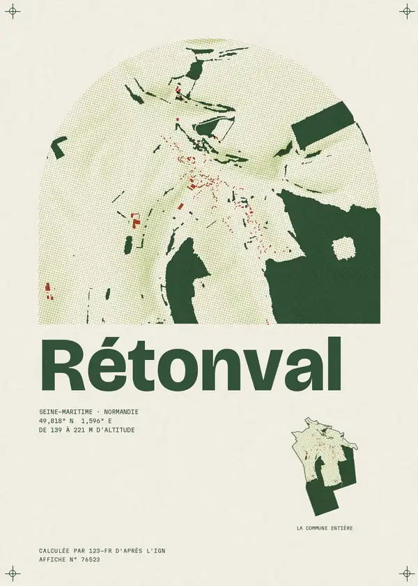 Affiche de Rétonval, calculée par 123-fr d'après l'IGN