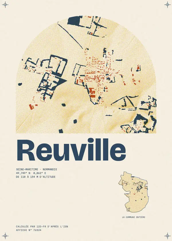 Affiche de Reuville, calculée par 123-fr d'après l'IGN