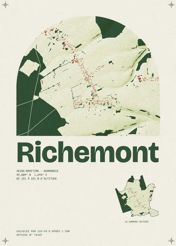Affiche de Richemont, calculée par 123-fr d'après l'IGN