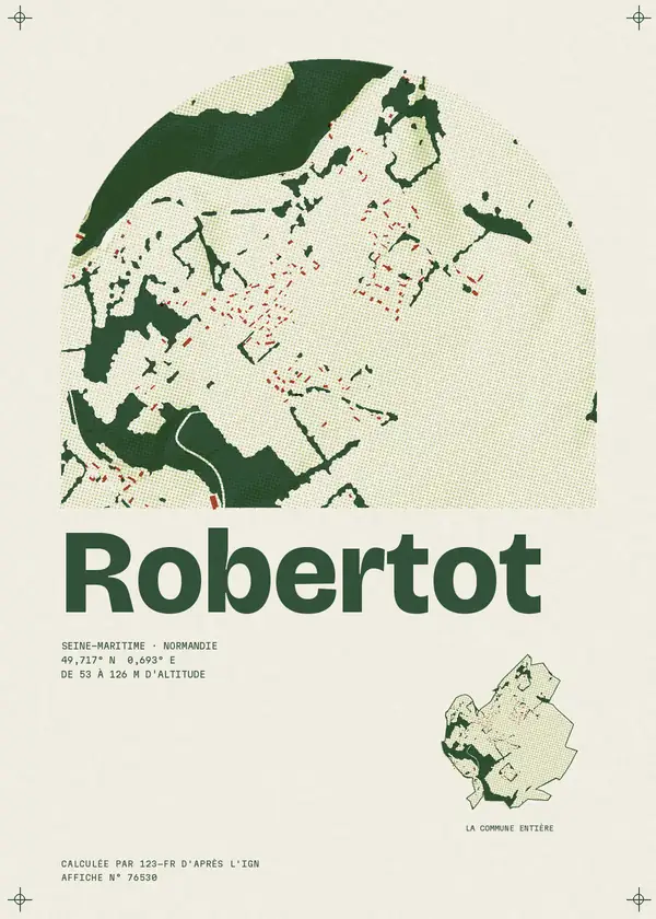 Affiche de Robertot, calculée par 123-fr d'après l'IGN