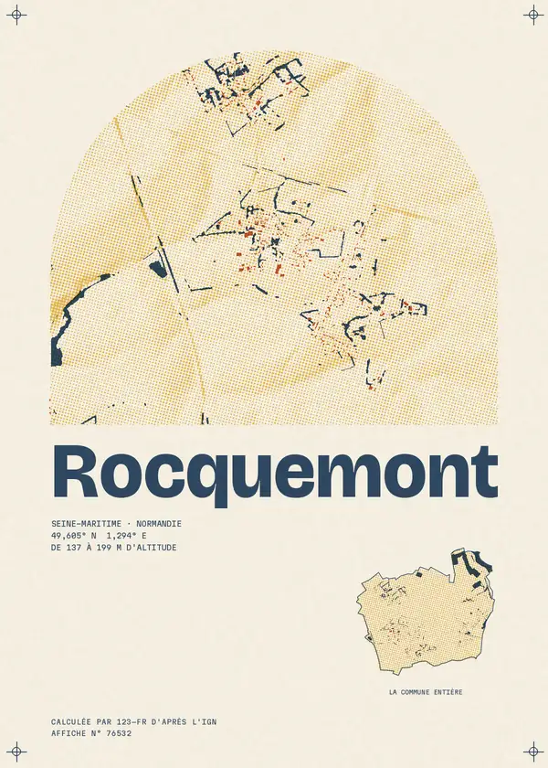 Affiche de Rocquemont, calculée par 123-fr d'après l'IGN