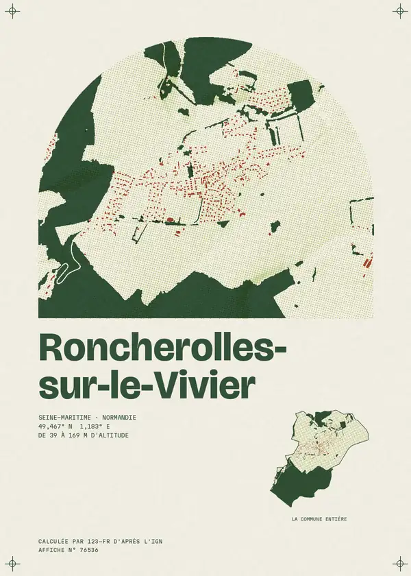 Affiche de Roncherolles-sur-le-Vivier, calculée par 123-fr d'après l'IGN