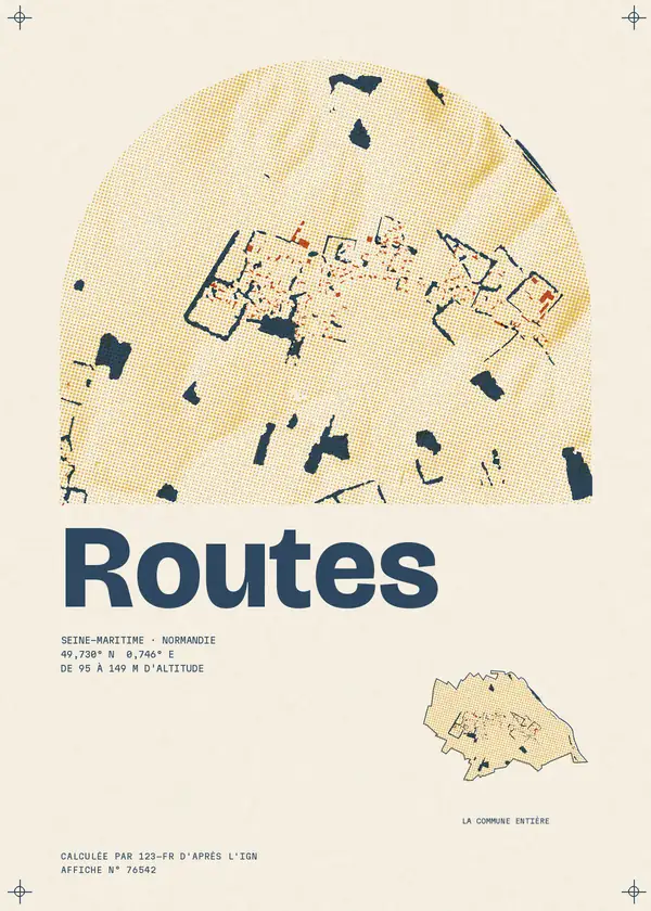 Affiche de Routes, calculée par 123-fr d'après l'IGN