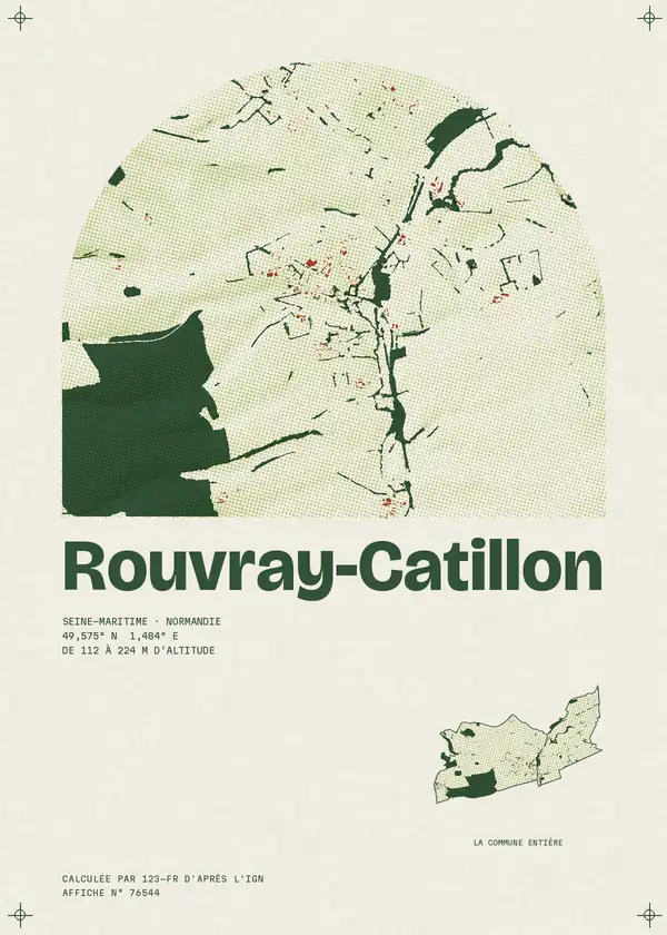 Affiche de Rouvray-Catillon, calculée par 123-fr d'après l'IGN