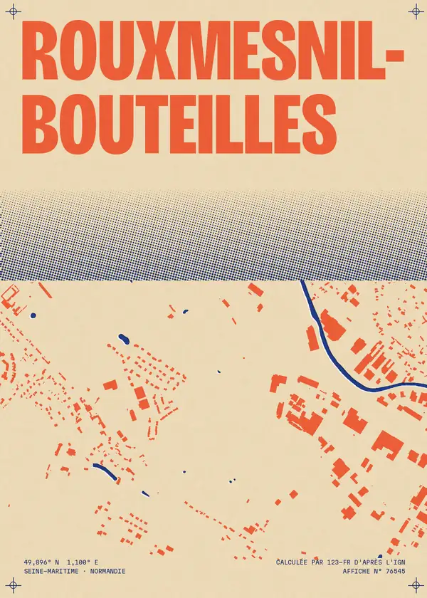 Affiche de Rouxmesnil-Bouteilles, calculée par 123-fr d'après l'IGN