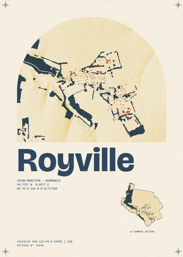 Affiche de Royville, calculée par 123-fr d'après l'IGN