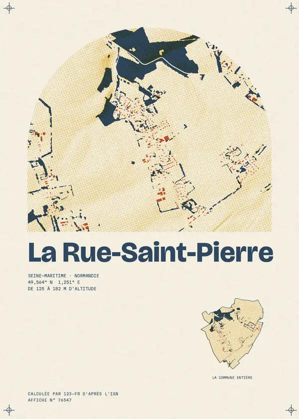 Affiche de La Rue-Saint-Pierre, calculée par 123-fr d'après l'IGN