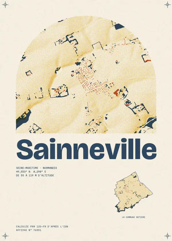Affiche de Sainneville, calculée par 123-fr d'après l'IGN