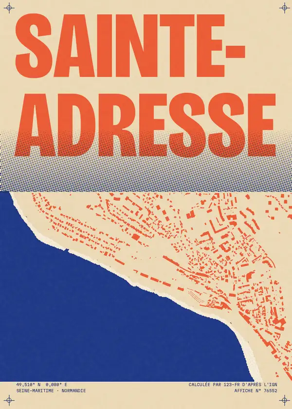 Affiche de Sainte-Adresse, calculée par 123-fr d'après l'IGN