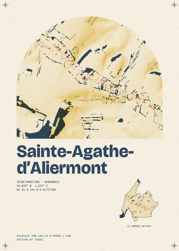 Affiche de Sainte-Agathe-d'Aliermont, calculée par 123-fr d'après l'IGN