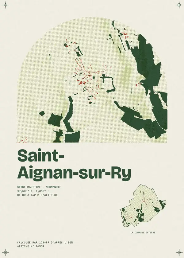 Affiche de Saint-Aignan-sur-Ry, calculée par 123-fr d'après l'IGN