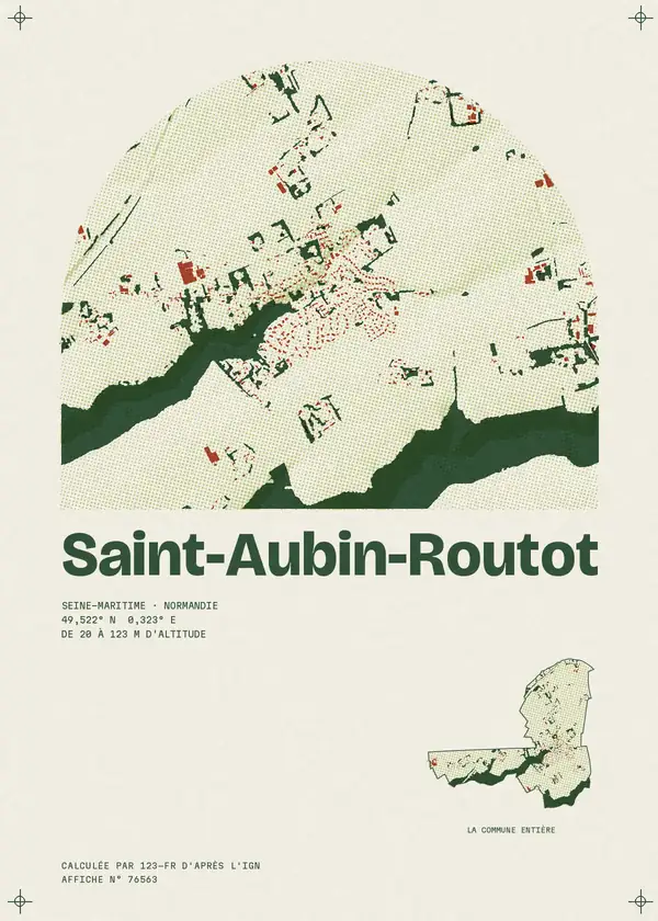 Affiche de Saint-Aubin-Routot, calculée par 123-fr d'après l'IGN