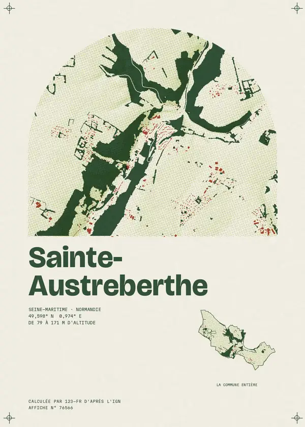 Affiche de Sainte-Austreberthe, calculée par 123-fr d'après l'IGN