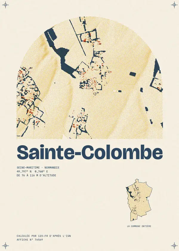 Affiche de Sainte-Colombe, calculée par 123-fr d'après l'IGN