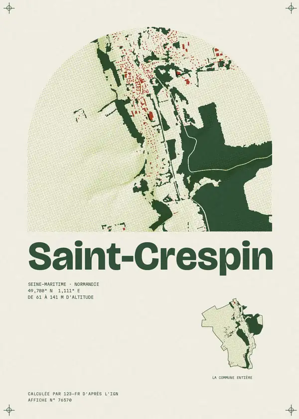 Affiche de Saint-Crespin, calculée par 123-fr d'après l'IGN