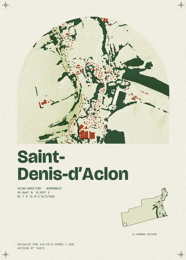 Affiche de Saint-Denis-d'Aclon, calculée par 123-fr d'après l'IGN