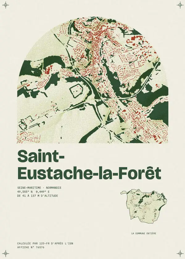 Affiche de Saint-Eustache-la-Forêt, calculée par 123-fr d'après l'IGN