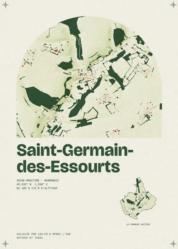 Affiche de Saint-Germain-des-Essourts, calculée par 123-fr d'après l'IGN