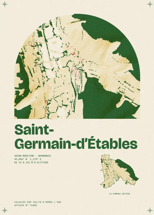Affiche de Saint-Germain-d'Étables, calculée par 123-fr d'après l'IGN