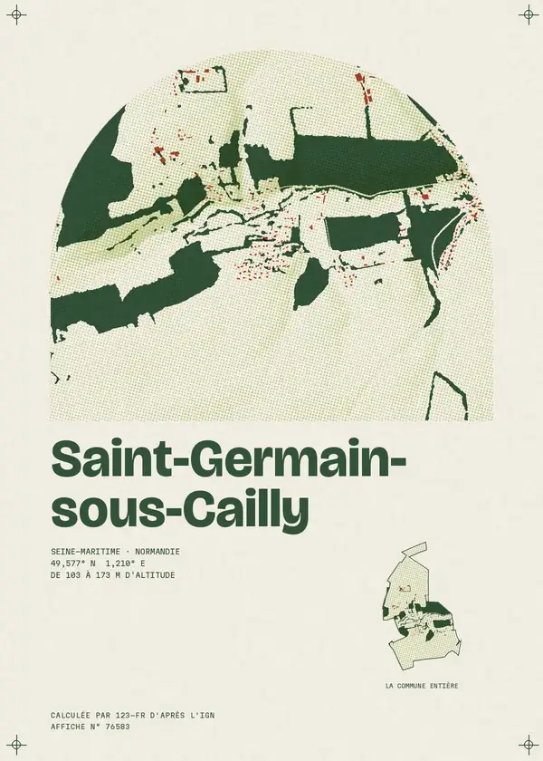 Affiche de Saint-Germain-sous-Cailly, calculée par 123-fr d'après l'IGN