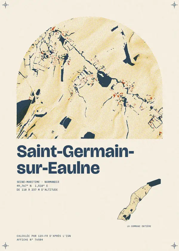 Affiche de Saint-Germain-sur-Eaulne, calculée par 123-fr d'après l'IGN