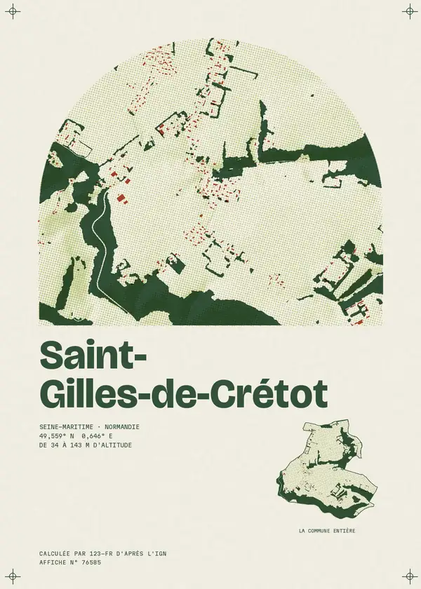 Affiche de Saint-Gilles-de-Crétot, calculée par 123-fr d'après l'IGN