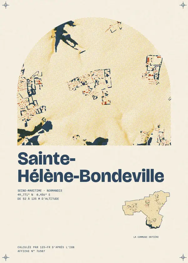 Affiche de Sainte-Hélène-Bondeville, calculée par 123-fr d'après l'IGN