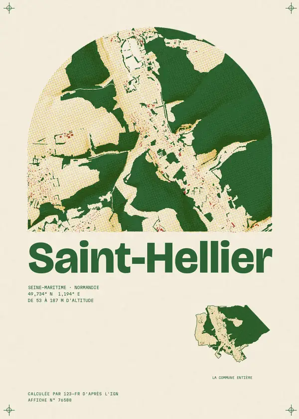 Affiche de Saint-Hellier, calculée par 123-fr d'après l'IGN