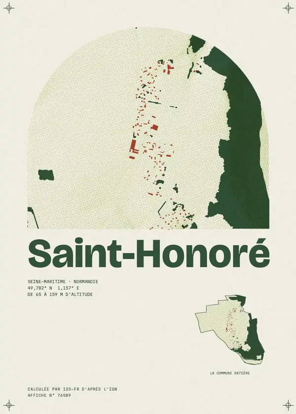 Affiche de Saint-Honoré, calculée par 123-fr d'après l'IGN