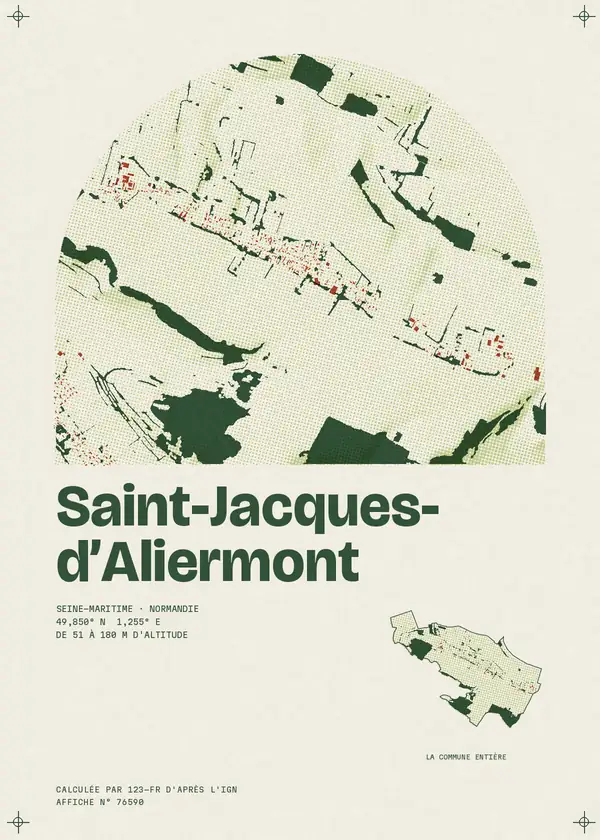 Affiche de Saint-Jacques-d'Aliermont, calculée par 123-fr d'après l'IGN