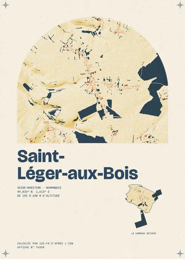 Affiche de Saint-Léger-aux-Bois, calculée par 123-fr d'après l'IGN