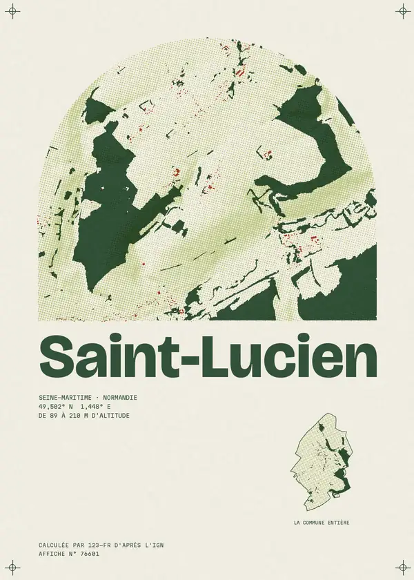 Affiche de Saint-Lucien, calculée par 123-fr d'après l'IGN