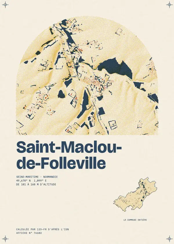 Affiche de Saint-Maclou-de-Folleville, calculée par 123-fr d'après l'IGN