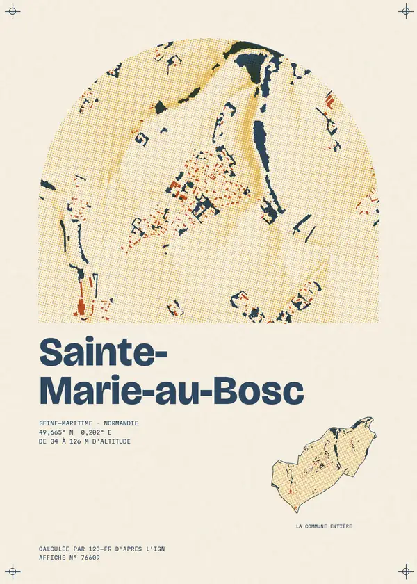 Affiche de Sainte-Marie-au-Bosc, calculée par 123-fr d'après l'IGN