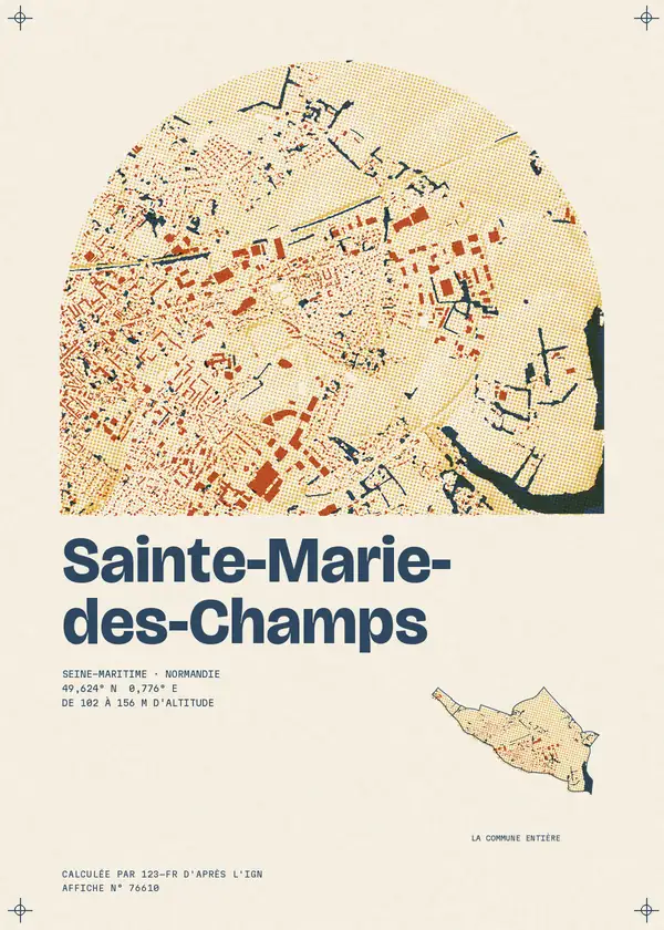 Affiche de Sainte-Marie-des-Champs, calculée par 123-fr d'après l'IGN
