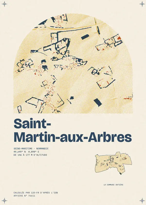 Affiche de Saint-Martin-aux-Arbres, calculée par 123-fr d'après l'IGN